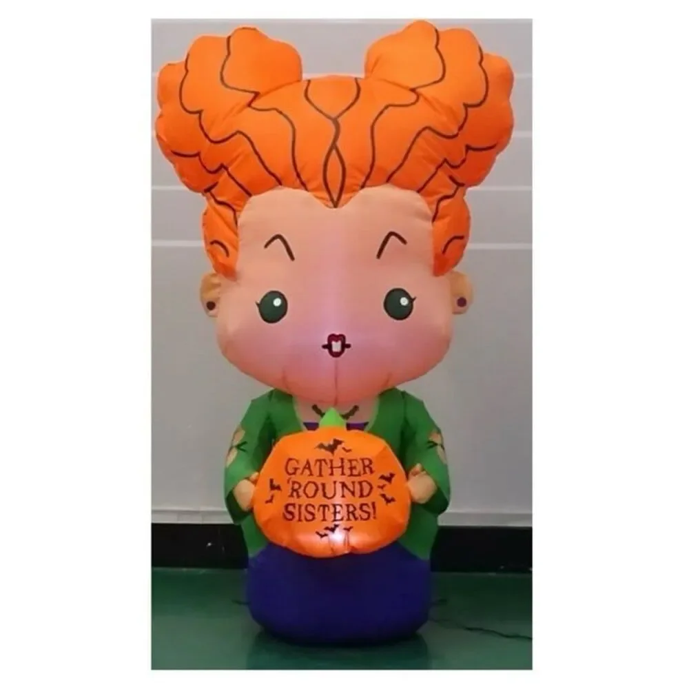 5ft Winifred Sanderson with Pumpkin Halloween Airblown Inflatable
